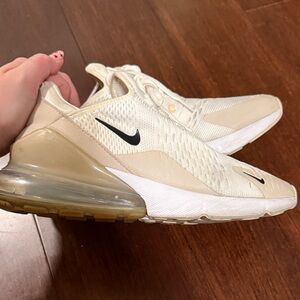 Nike Women's Beige and White Sneakers